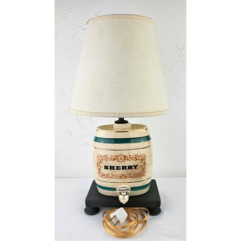 LAMP Vintage W&A Gilbey Sherry Dispenser Decanter Royal Victoria Wade England